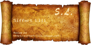 Siffert Lili névjegykártya