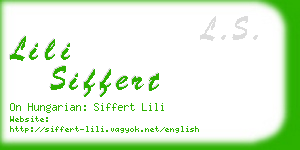 lili siffert business card